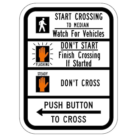 Sign Solutions Usa 12 in Height, 9 in Width, Aluminum, Vertical Rectangle DUS08DWT0912R10-3dL